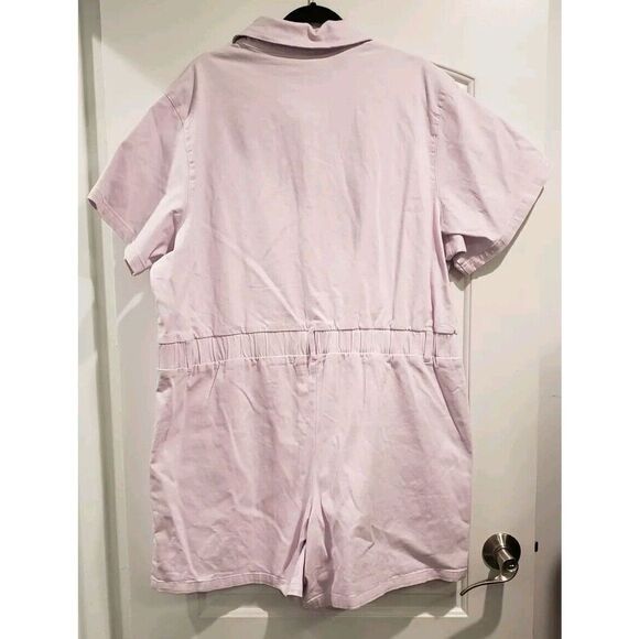Pride Adult Plus Size XXL Short Sleeve Utility Romper Light Purple NWT - Picture 4 of 6